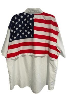 Magellan Shirt Mens 3XL Relaxed Fit Patriotic Fish Gear Vented Moisture Wicking